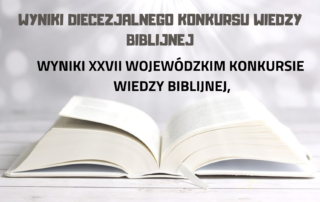 Diecezjalnego Konkursu Wiedzy Biblijnej